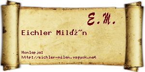Eichler Milán névjegykártya